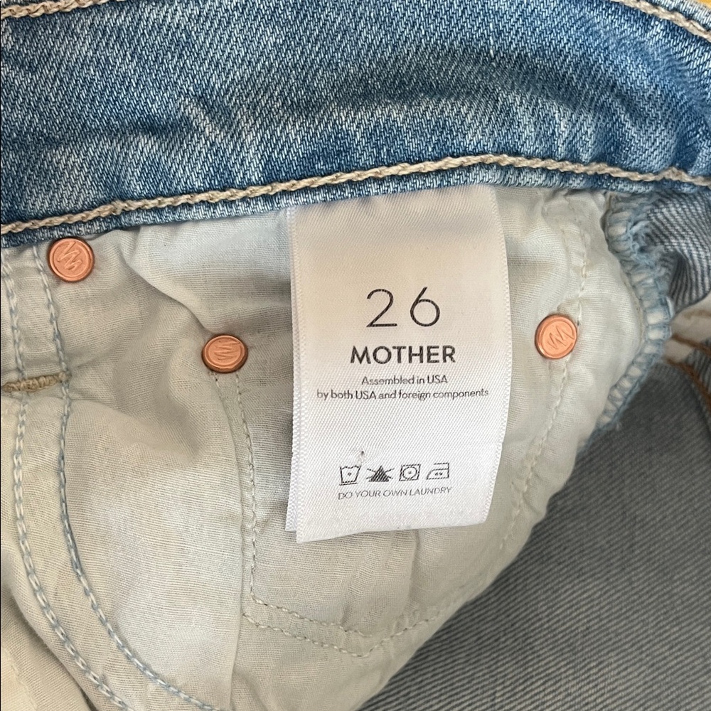 MOTHER Jeans Insider Step Crop Pointy Fray Size 26 (fits like 25) - Picture 8 of 9